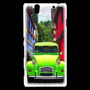 Coque Sony Xperia C4 2cv verte de collection