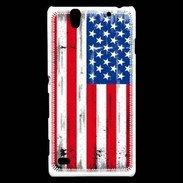 Coque Sony Xperia C4 Drapeau USA grunge et vintage 5