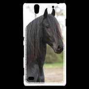 Coque Sony Xperia C4 Magnifique cheval noir 5