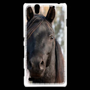 Coque Sony Xperia C4 Tête de cheval noir