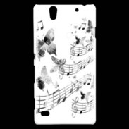 Coque Sony Xperia C4 Dessin de note de musique en noir et blanc 75