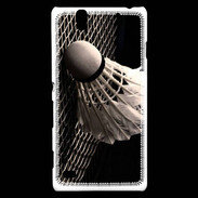 Coque Sony Xperia C4 Volant de Badminton en noir et blanc