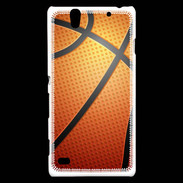 Coque Sony Xperia C4 Effet Ballon de basket orange et noir