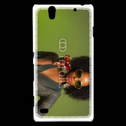 Coque Sony Xperia C4 Femme metisse noire 3