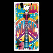 Coque Sony Xperia C4 Peace love music 3