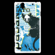 Coque Sony Xperia C4 Tête de Mort Chat noir