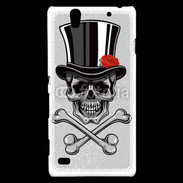 Coque Sony Xperia C4 Tête de Mort avec classe