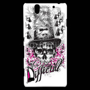 Coque Sony Xperia C4 Tête de Mort Difficult