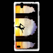 Coque Sony Xperia C4 Danseuse yoga temple couché de soleil
