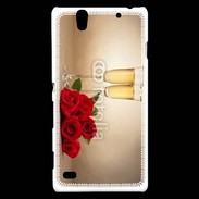 Coque Sony Xperia C4 Coupe de champagne, roses rouges