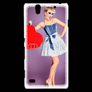 Coque Sony Xperia C4 femme glamour coeur style betty boop