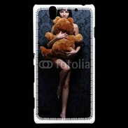 Coque Sony Xperia C4 Femme glamour câlin nounours