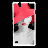 Coque Sony Xperia C4 Femme élégante en noire et rouge 10