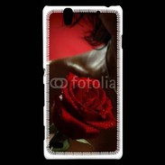 Coque Sony Xperia C4 Belle rose rouge 500