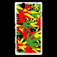 Coque Sony Xperia C4 Fond de cannabis coloré