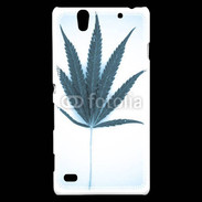 Coque Sony Xperia C4 Marijuana en bleu et blanc