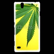 Coque Sony Xperia C4 Feuille de cannabis sur fond jaune