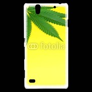 Coque Sony Xperia C4 Feuille de cannabis sur fond jaune 2