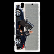 Coque Sony Xperia C4 Femme blonde sexy voiture noire 3