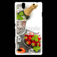 Coque Sony Xperia C4 Champagne et fraises