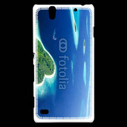 Coque Sony Xperia C4 île en former de cœur au milieu de la mer