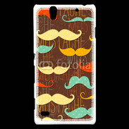 Coque Sony Xperia C4 Fond en moustache