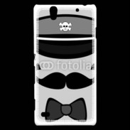 Coque Sony Xperia C4 Moustache et casquette tête de mort