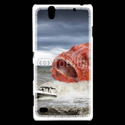 Coque Sony Xperia C4 Enorme poisson chassant bateau de pêcheurs