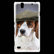 Coque Sony Xperia C4 Beagle avec casquette