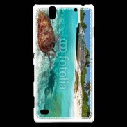 Coque Sony Xperia C4 Belle plage avec tortue