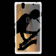 Coque Sony Xperia C4 Saxophoniste au couché de soleil
