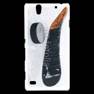 Coque Sony Xperia C4 Crosse et palet de Hockey sur glace