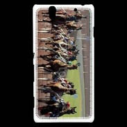 Coque Sony Xperia C4 Arrivée de course de trot en sulky