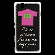 Coque Sony Xperia C4 Femme de rugbyman Bonus offensif-défensif Noir