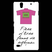 Coque Sony Xperia C4 Femme de rugbyman Bonus offensif-défensif Blanc