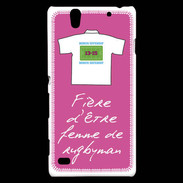 Coque Sony Xperia C4 Femme de rugbyman Bonus offensif-défensif Rose