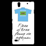 Coque Sony Xperia C4 Femme de rugbyman Bonus offensif-défensif Blanc 2