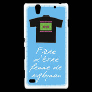 Coque Sony Xperia C4 Femme de rugbyman Bonus offensif-défensif Bleu 2