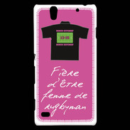 Coque Sony Xperia C4 Femme de rugbyman Bonus offensif-défensif Rose 2