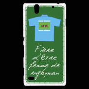 Coque Sony Xperia C4 Femme de rugbyman Bonus offensif-défensif Vert 2