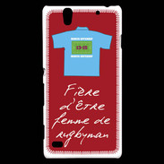 Coque Sony Xperia C4 Femme de rugbyman Bonus offensif-défensif Rouge 2
