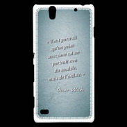 Coque Sony Xperia C4 Portrait Ame Turquoise Citation Oscar Wilde