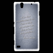 Coque Sony Xperia C4 Tragédie Bleu Citation Oscar Wilde