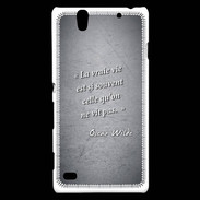 Coque Sony Xperia C4 Vrai vie Noir Citation Oscar Wilde