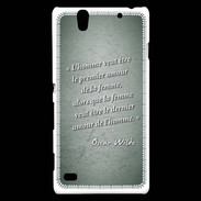 Coque Sony Xperia C4 Homme veut Vert Citation Oscar Wilde