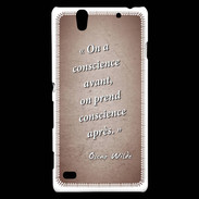 Coque Sony Xperia C4 Conscience Rouge Citation Oscar Wilde