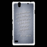 Coque Sony Xperia C4 Dramatique vieillesse Bleu Citation Oscar Wilde