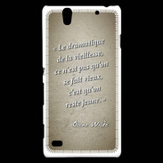 Coque Sony Xperia C4 Dramatique vieillesse Sepia Citation Oscar Wilde
