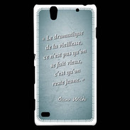 Coque Sony Xperia C4 Dramatique vieillesse Turquoise Citation Oscar Wilde