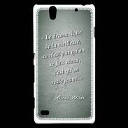 Coque Sony Xperia C4 Dramatique vieillesse Vert Citation Oscar Wilde